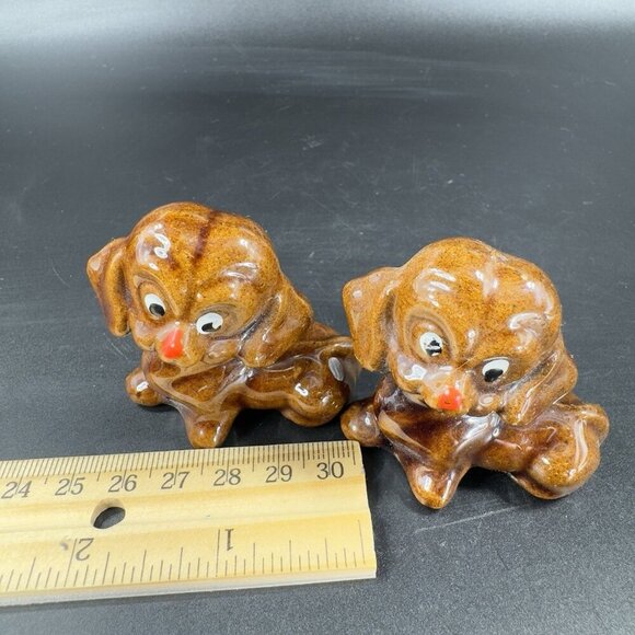 Vintage RedWare Pottery Dog Family Set 3 Made In Japan Figurines Decorative VTG - Picture 6 of 15